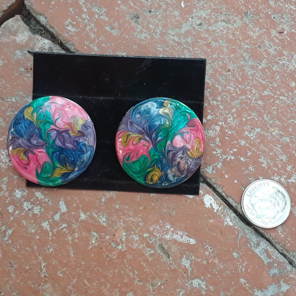 artist earrings - pierced, metal